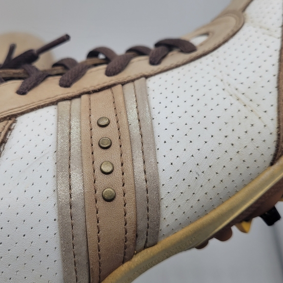 ECCO Women's Hydromax Tan White Golf Shoes Size 41 US 10 Round Toe - Picture 10 of 15